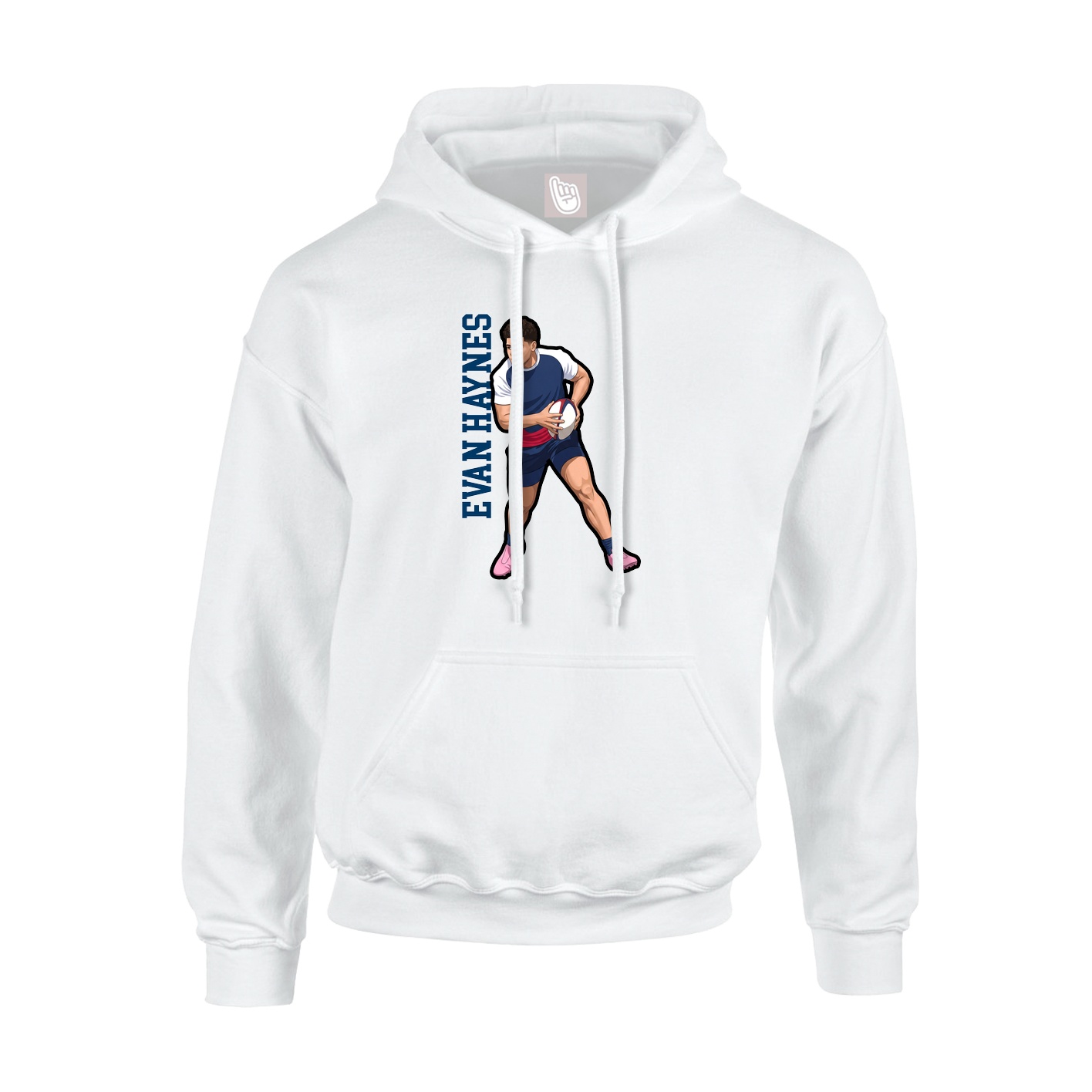 Hoodie — Name Vertical in White