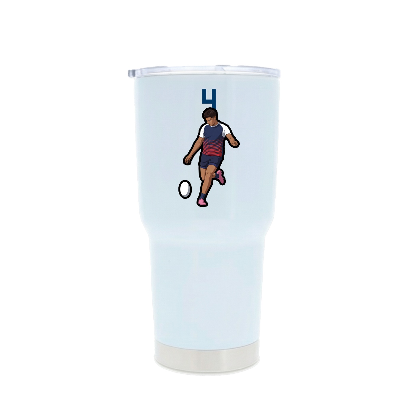 30oz Stainless Steel Tumbler — Number Top in White