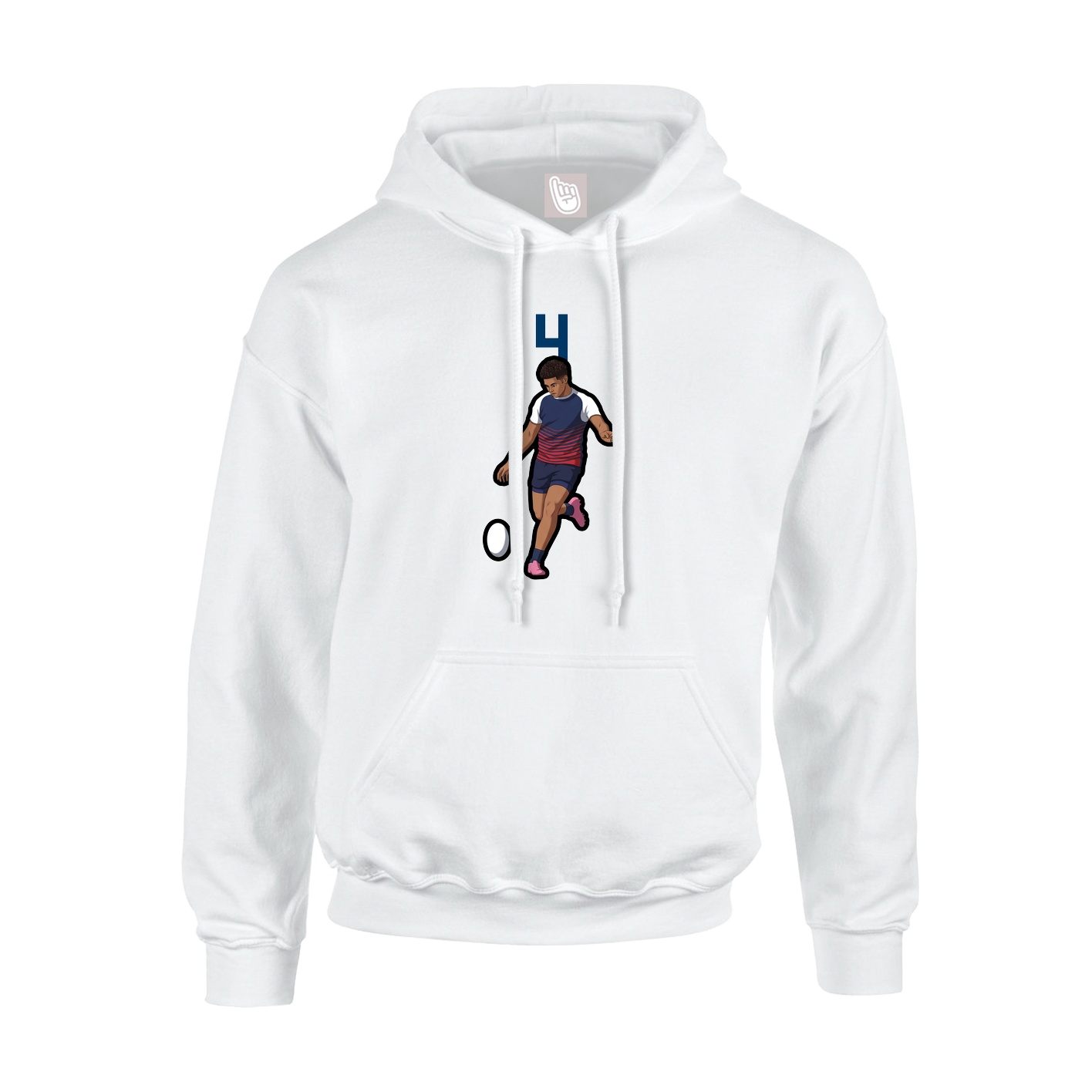 Youth Hoodie — Number Top in White