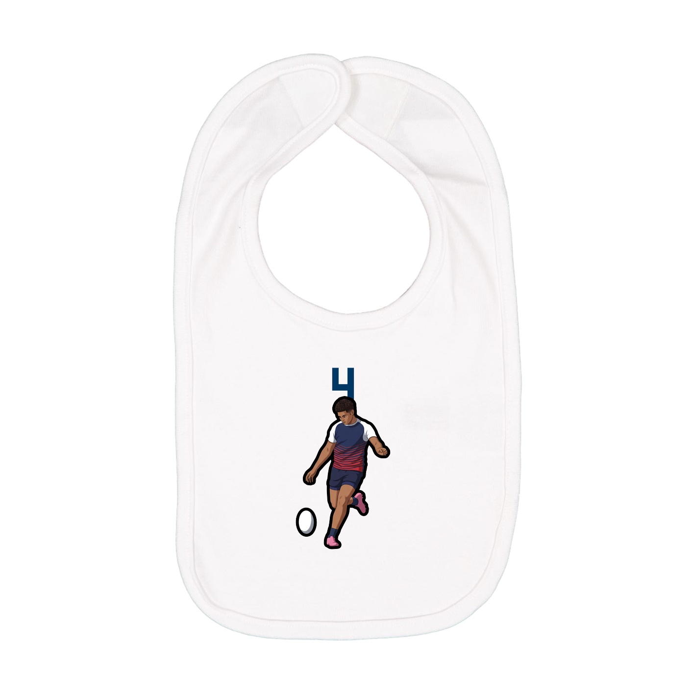 Infant Bib — Number Top in White