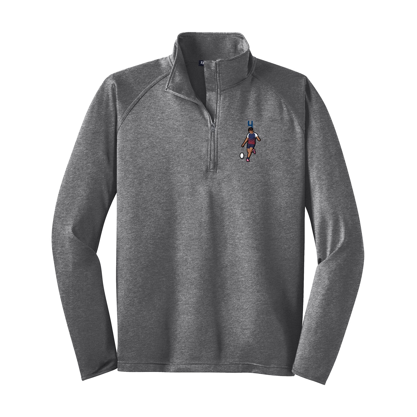 Q-Zip Pullover — Number Top in Grey