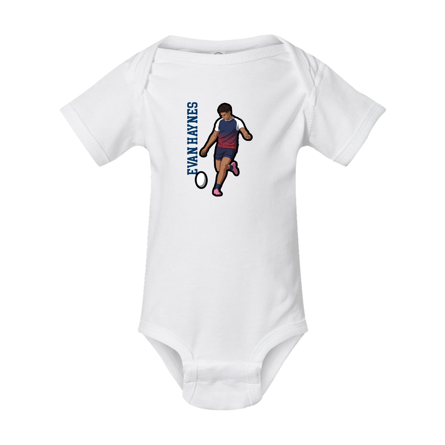 Baby Onesie — Name Vertical in White