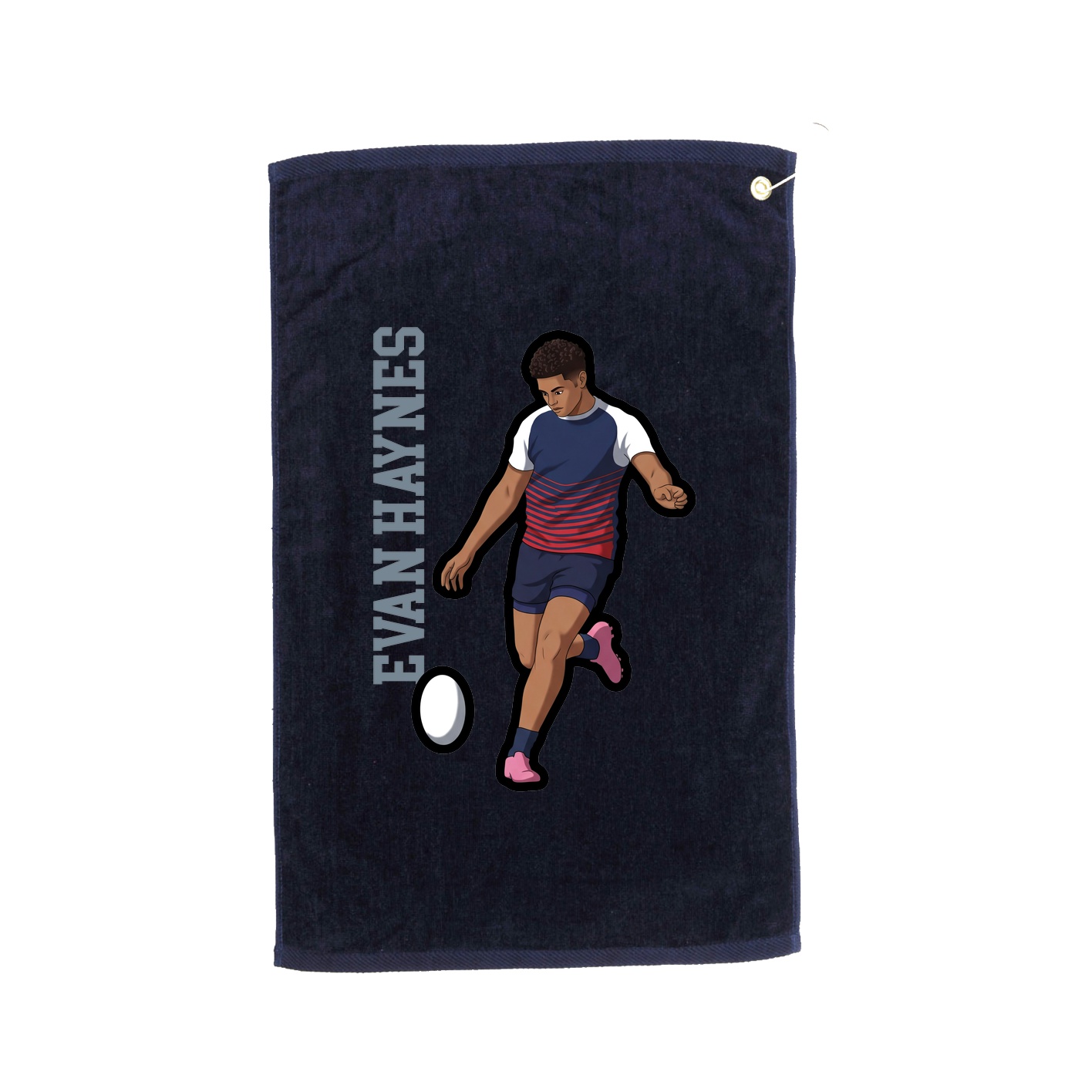 Golf Towel — Name Vertical in Navy