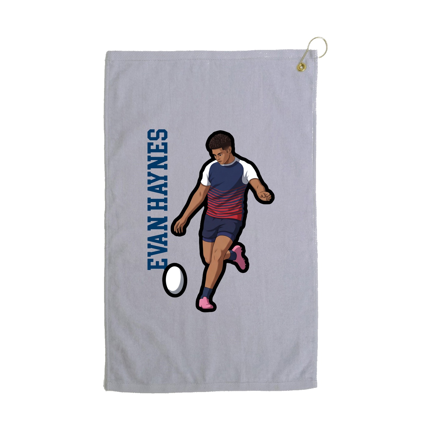 Golf Towel — Name Vertical in Grey