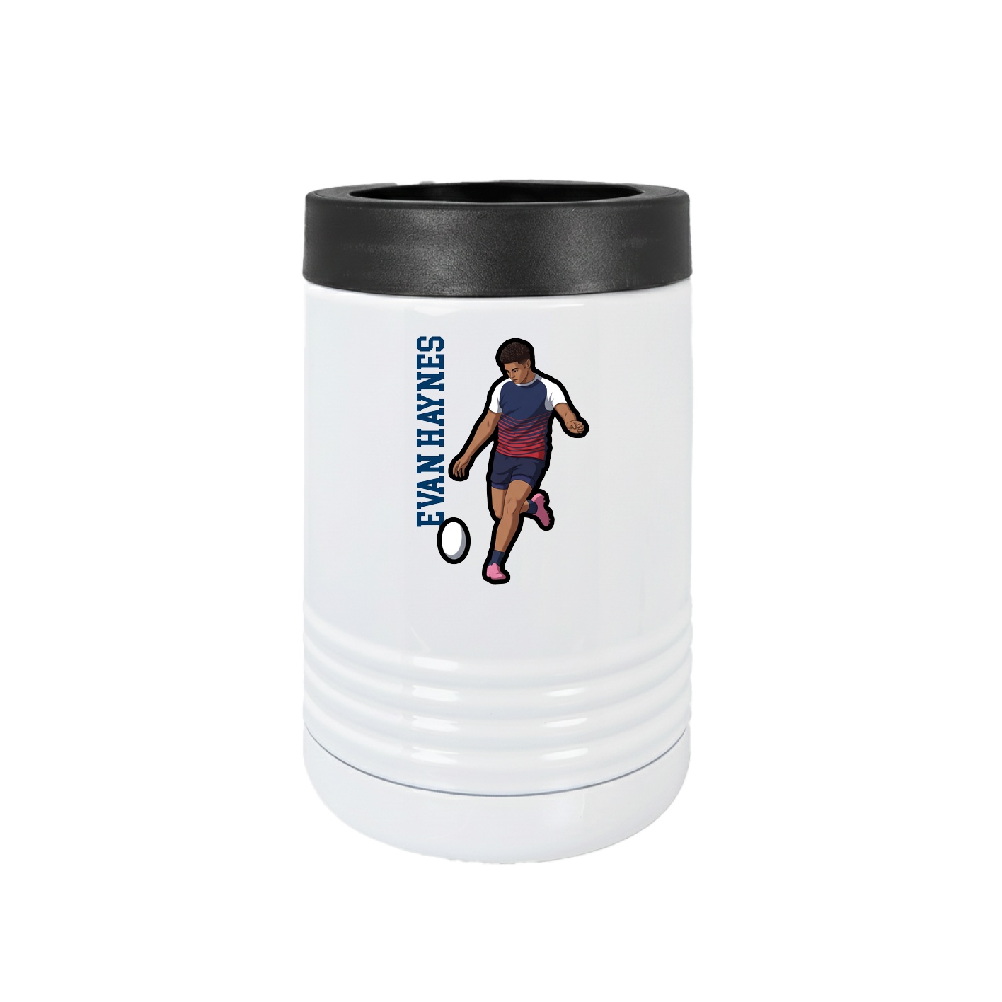 Beverage Holder — Name Vertical in White