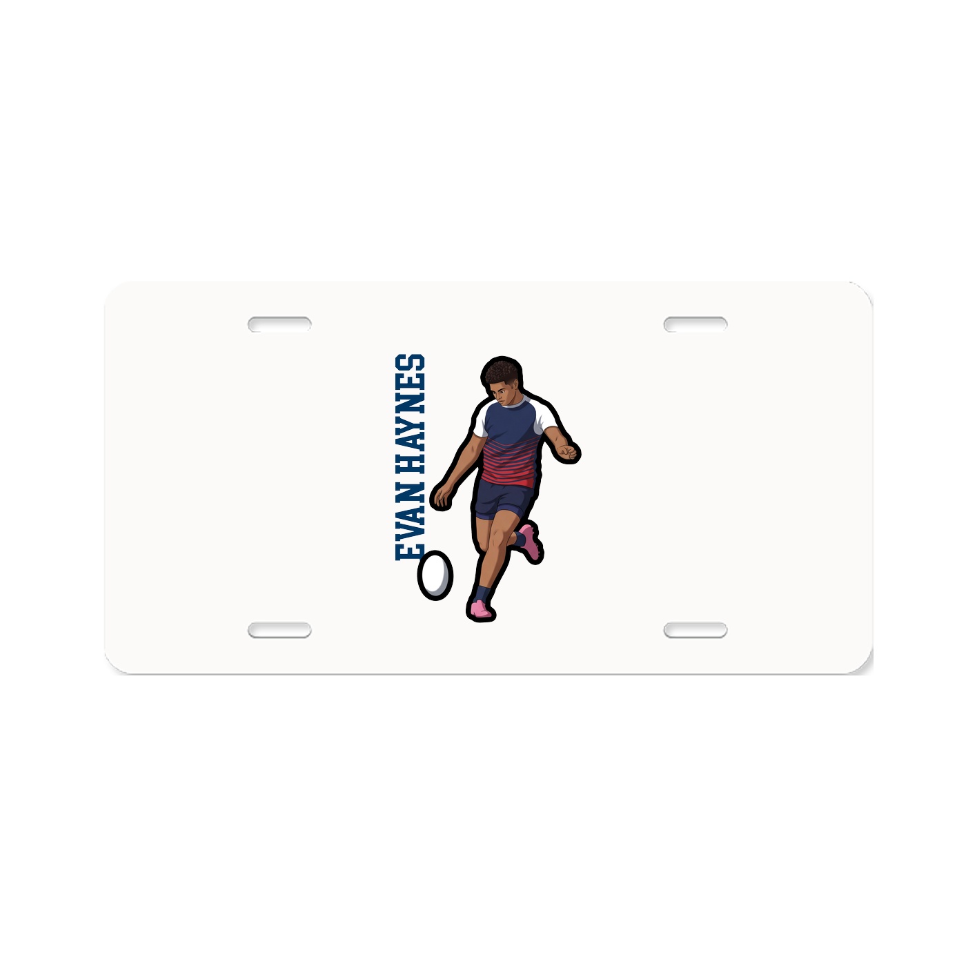 License Plate — Name Vertical in Classic