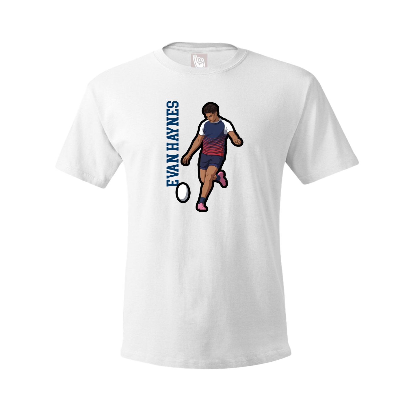 Tee — Name Vertical in White