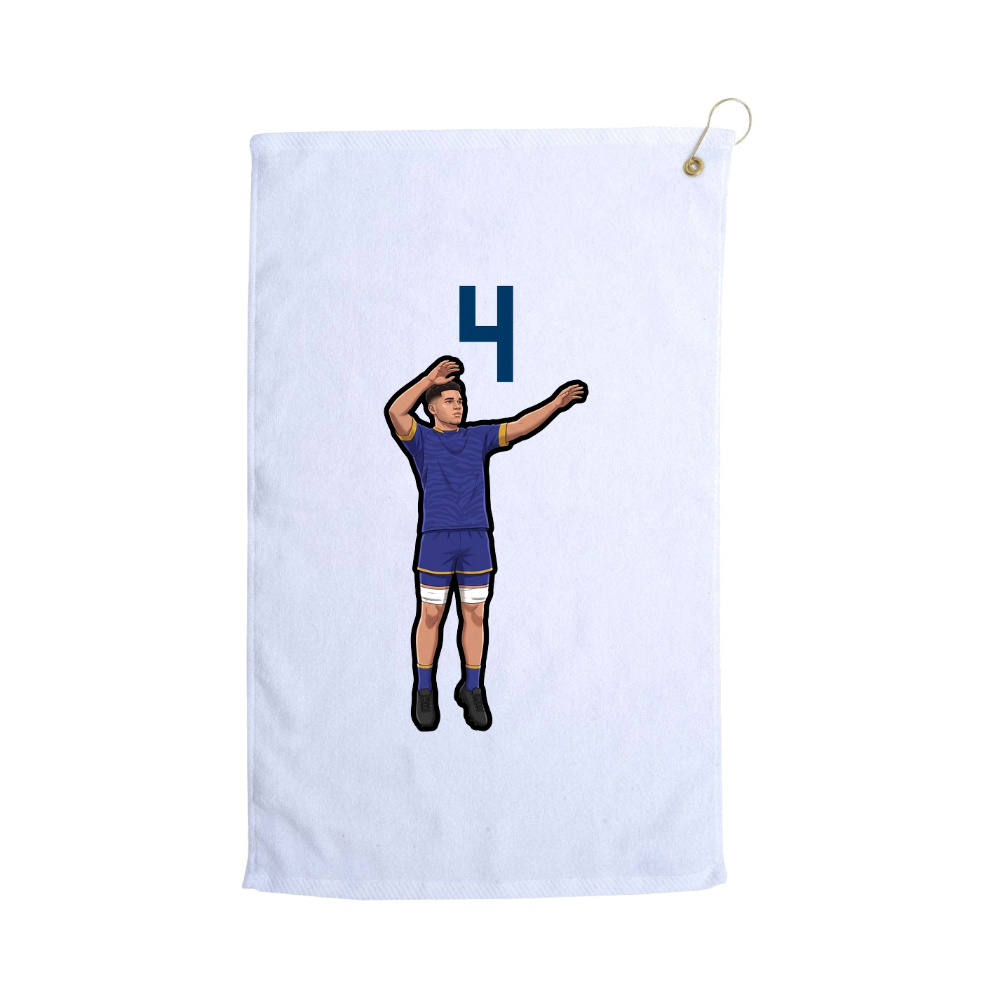 Golf Towel — Number Top in White