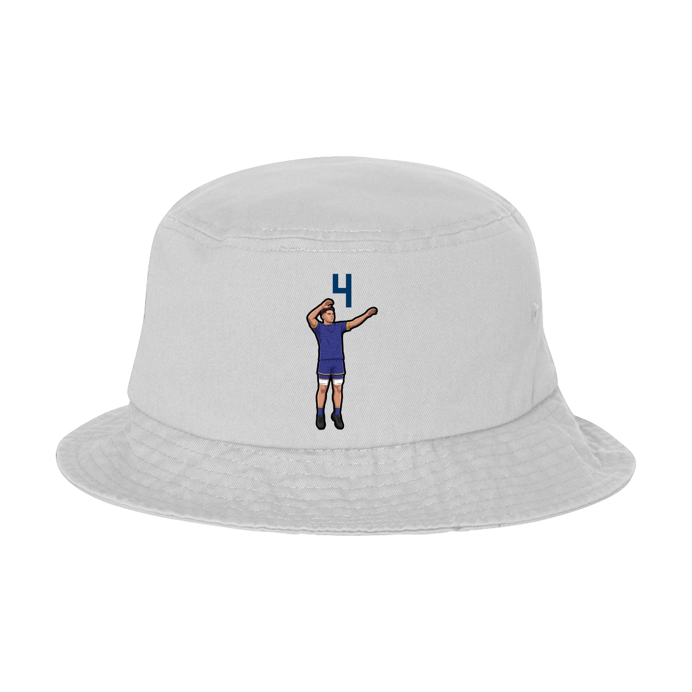 Bucket Cap — Number Top in White