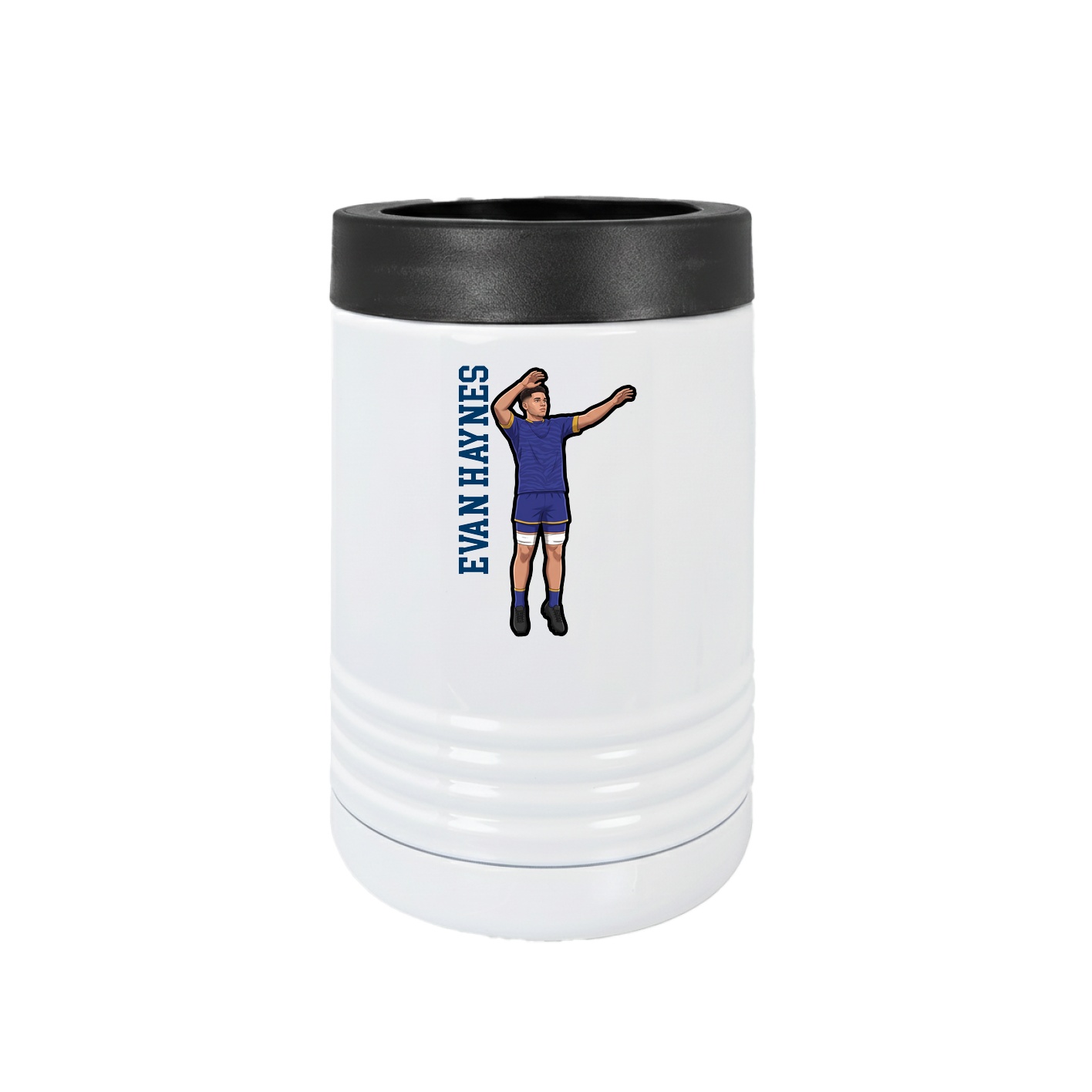Beverage Holder — Name Vertical in White