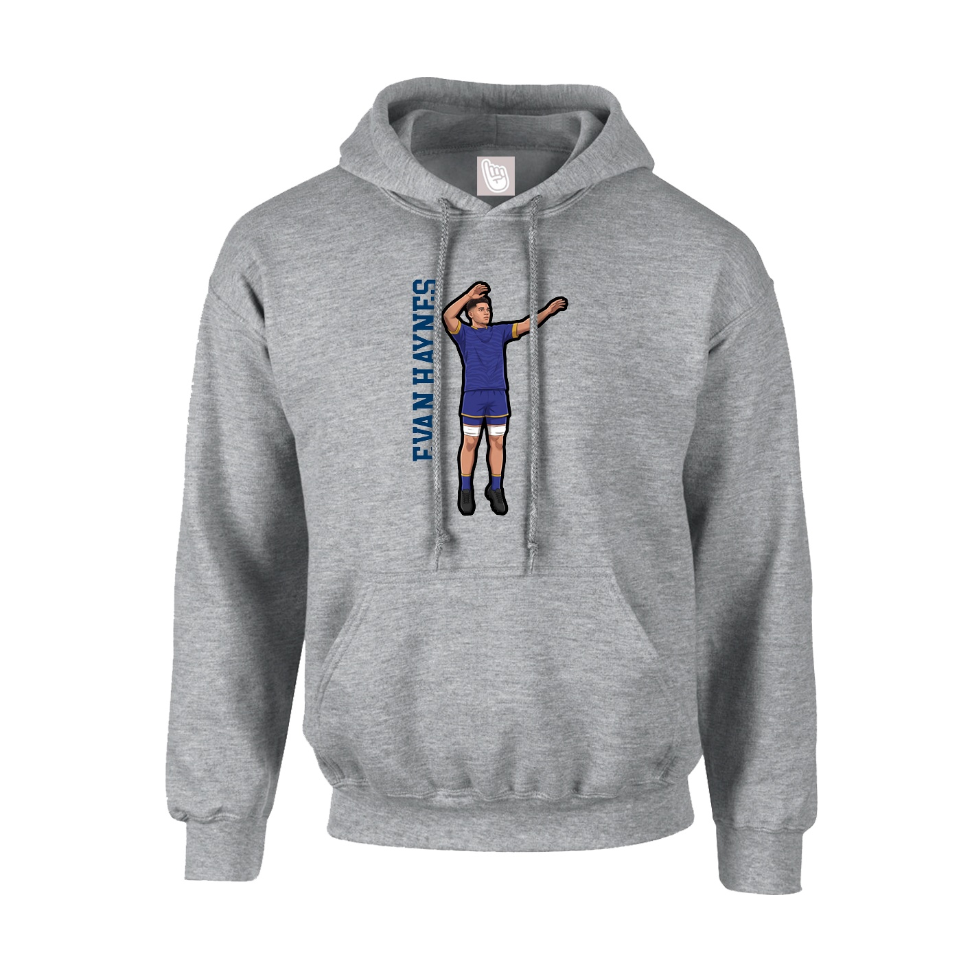Hoodie — Name Vertical in Grey