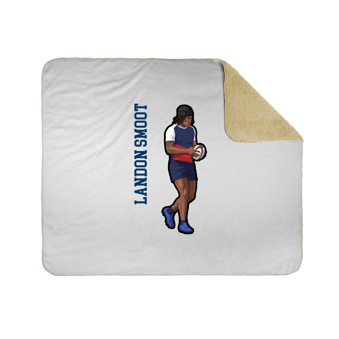 Throw Blanket — Name Vertical in White