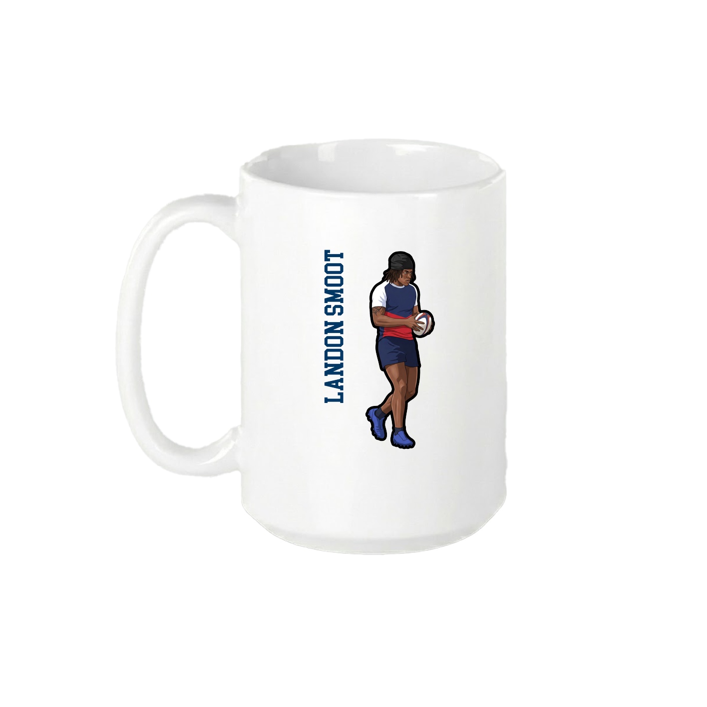15oz Coffee Mug — Name Vertical in White