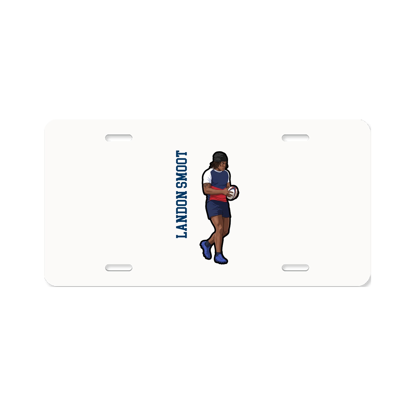 License Plate — Name Vertical in Classic