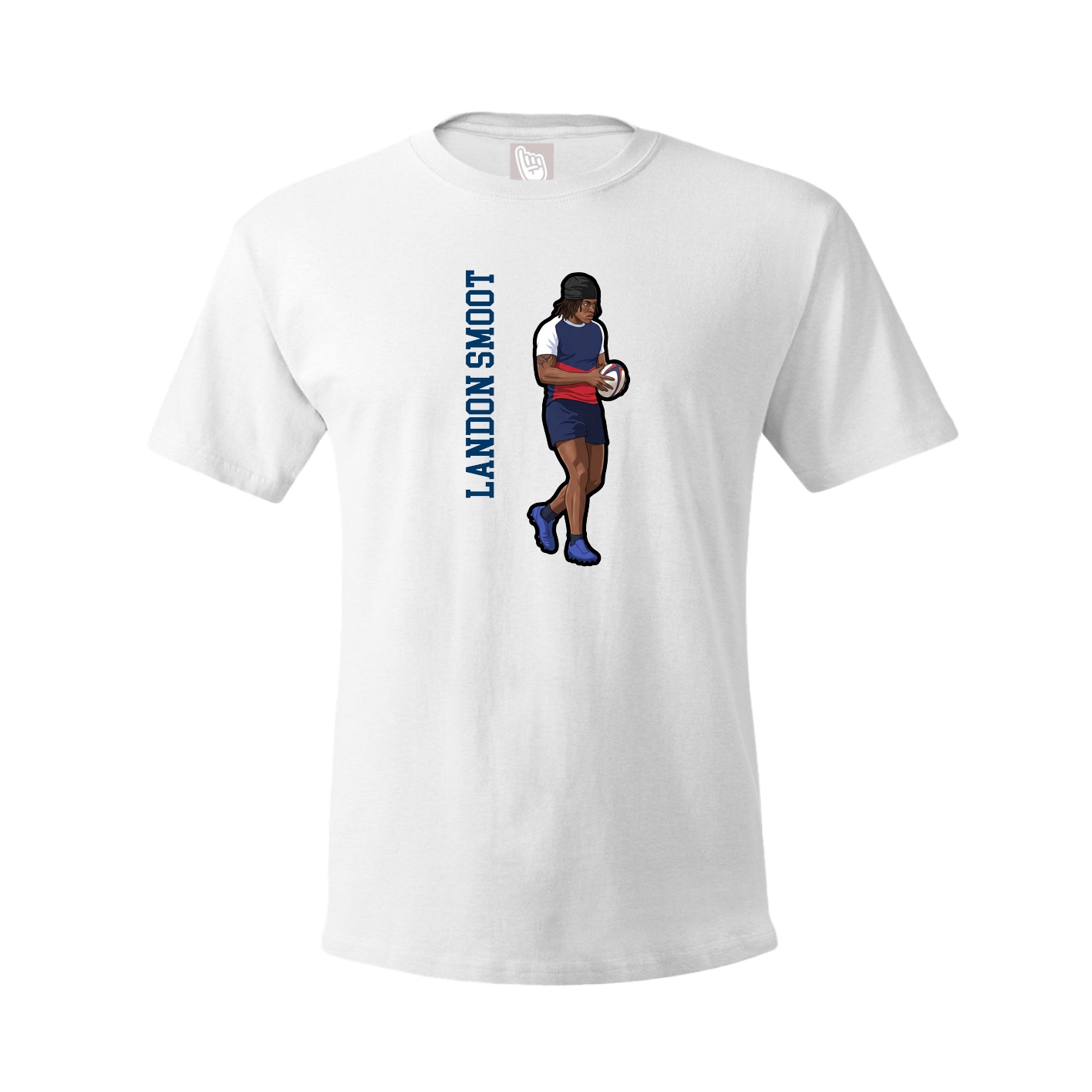 Youth Tee — Name Vertical in White