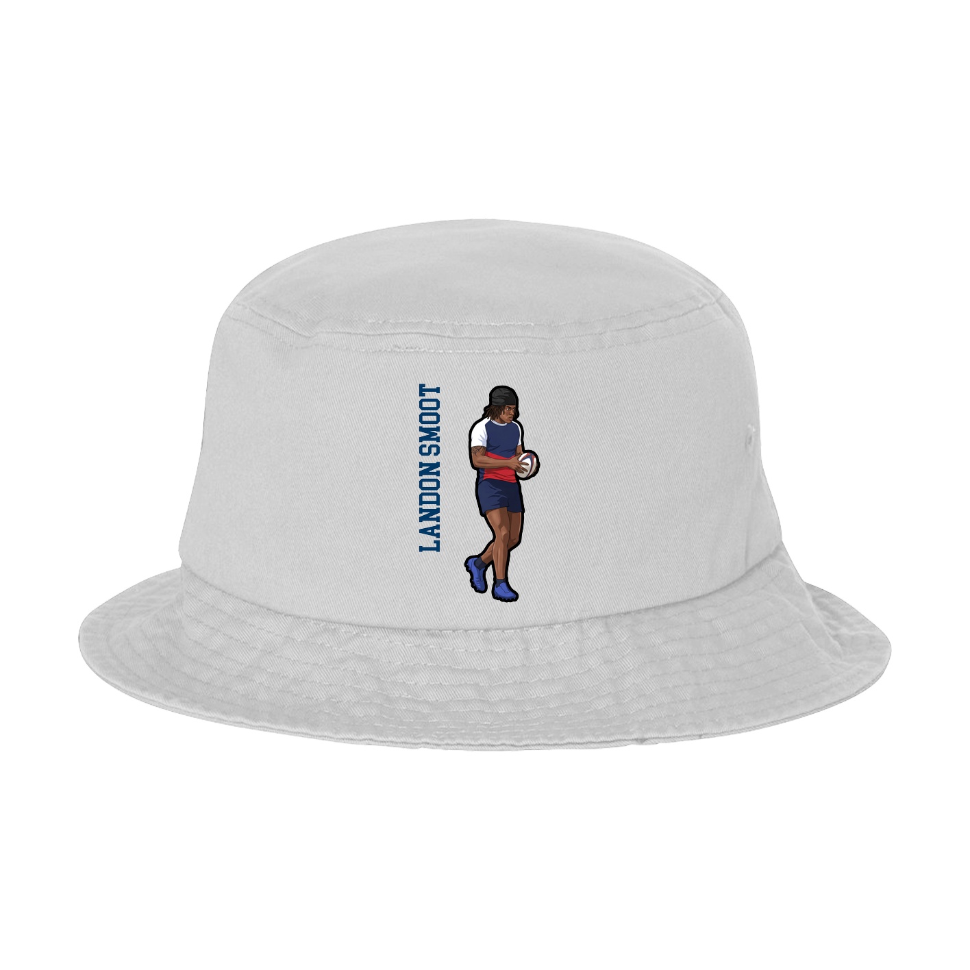 Bucket Cap — Name Vertical in White