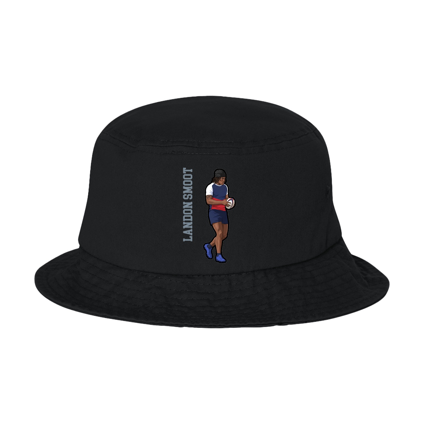 Bucket Cap — Name Vertical in Black