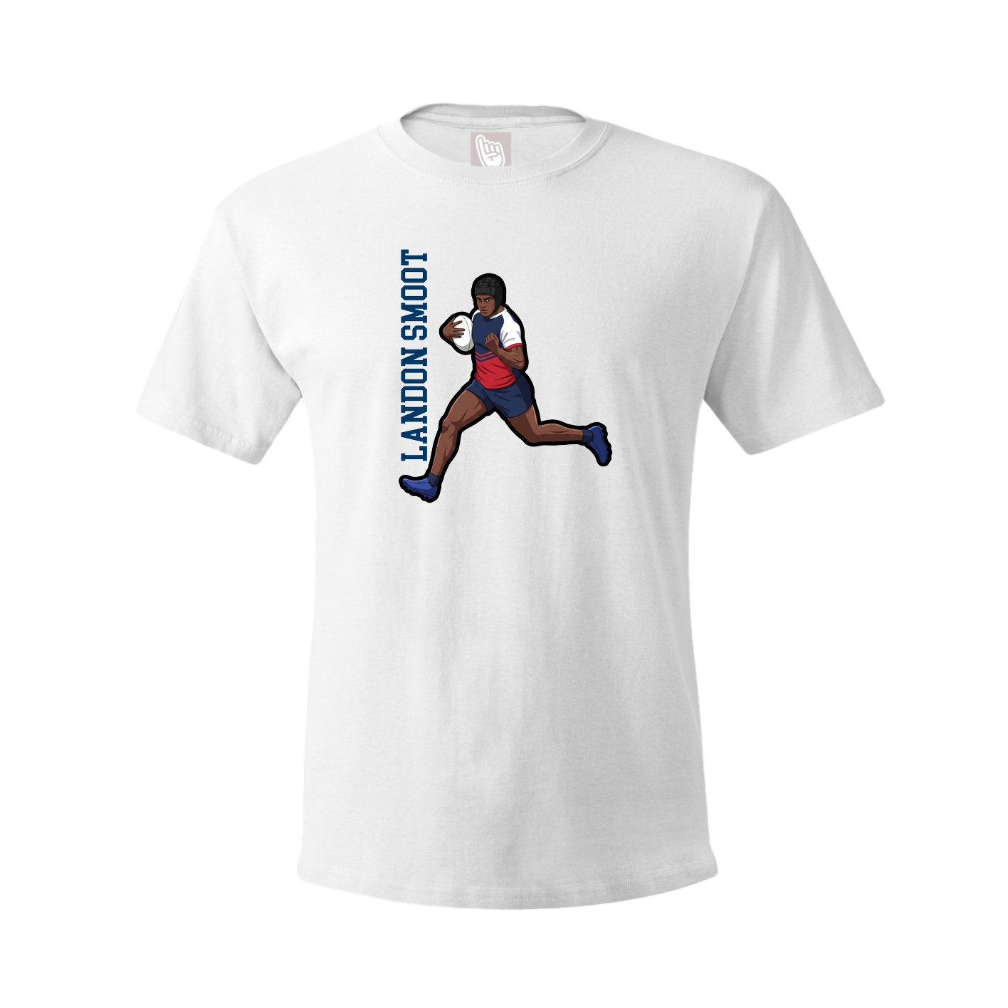 Tee — Name Vertical in White