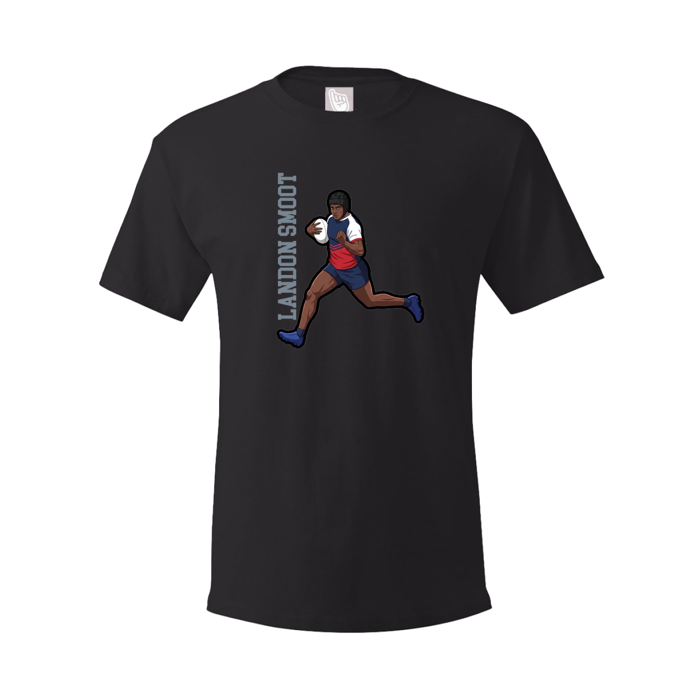 Youth Tee — Name Vertical in Black