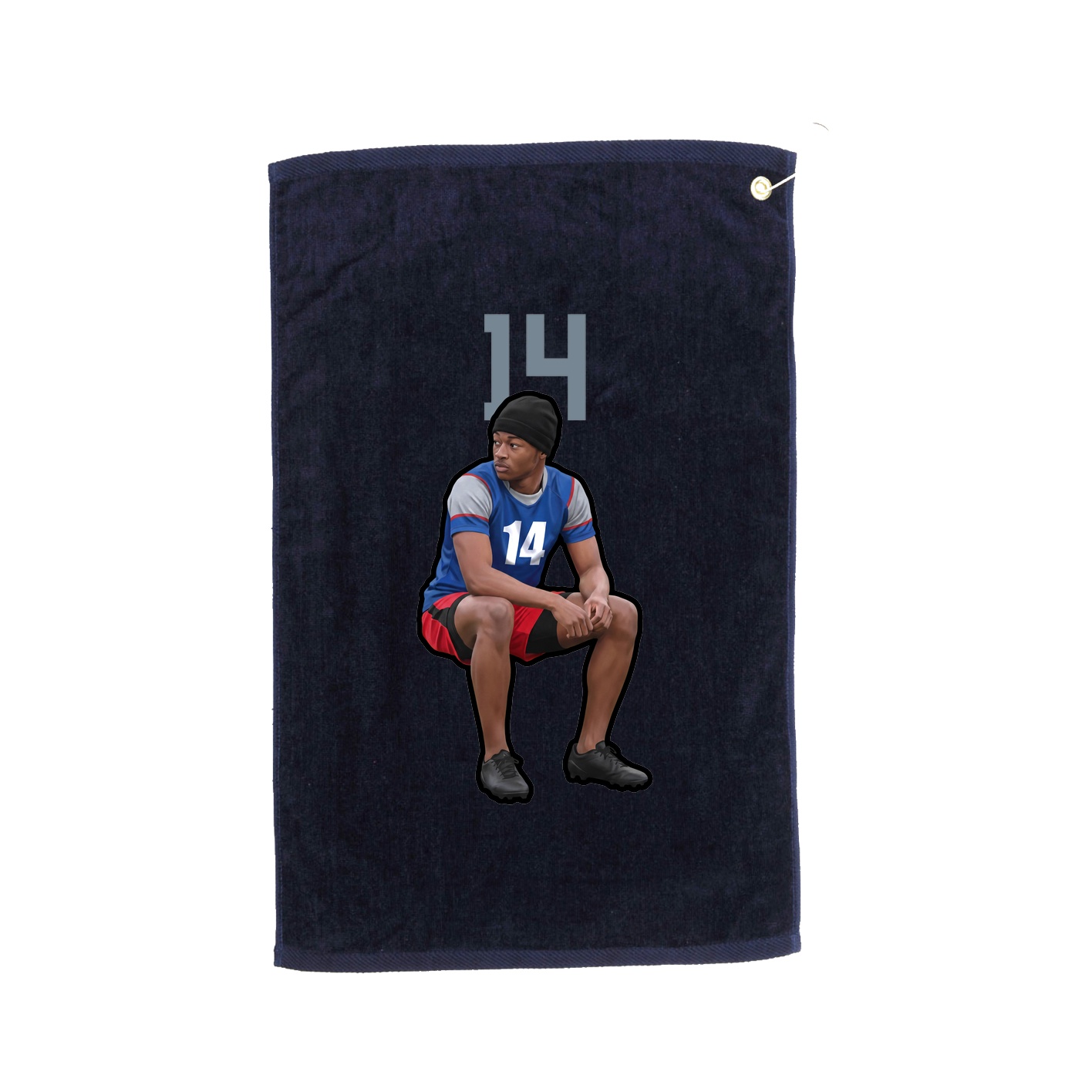 Golf Towel — Number Top in Navy