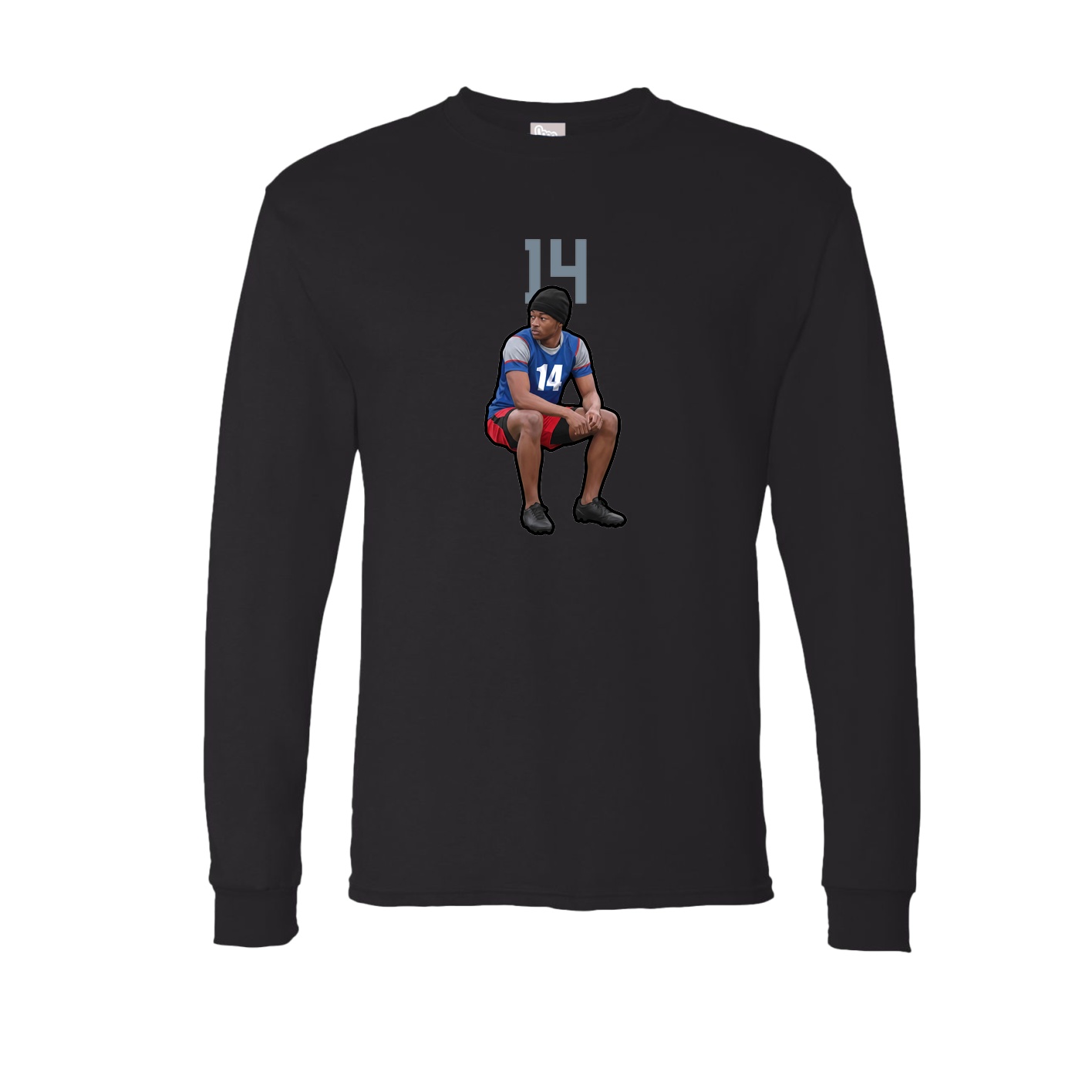 Long Sleeve Tee — Number Top in Black