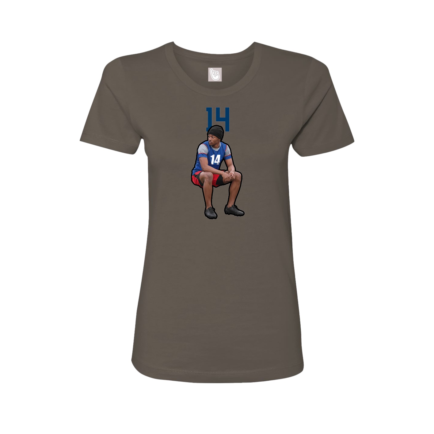 Fitted Women's Tee — Number Top in Grey
