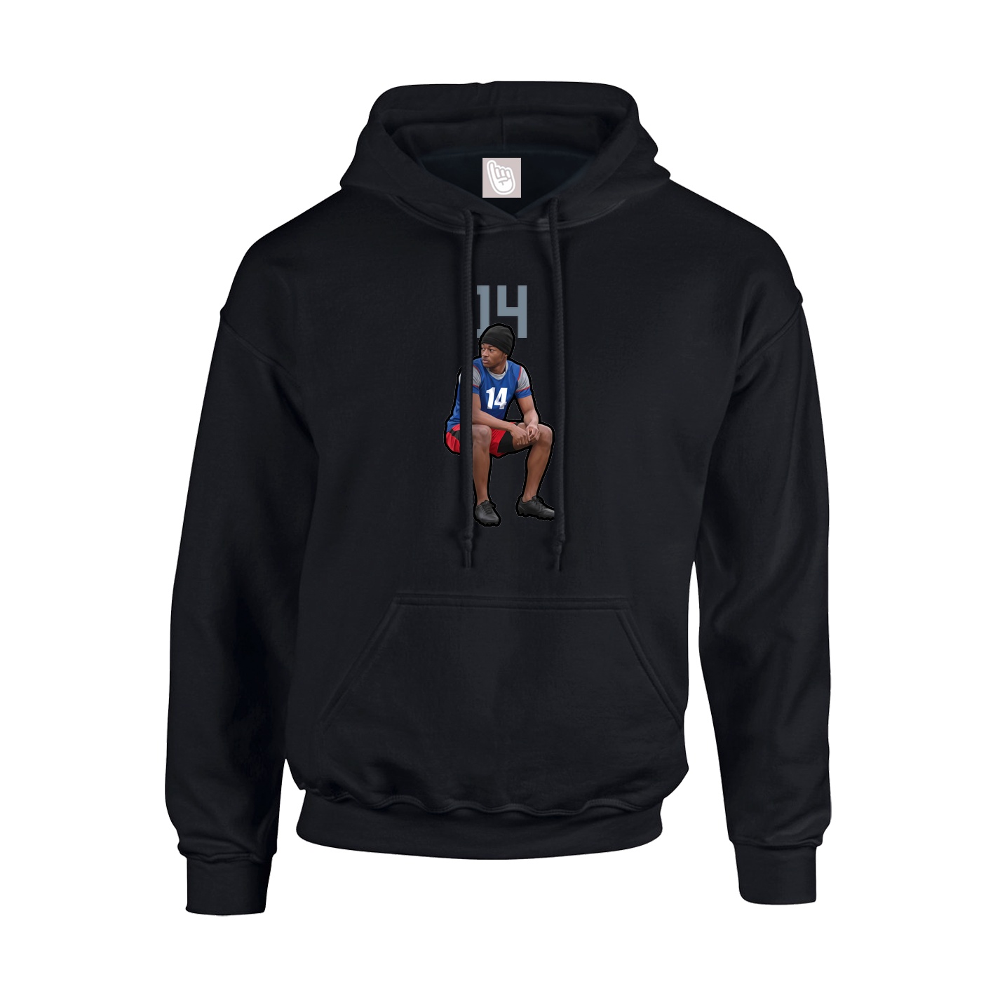 Youth Hoodie — Number Top in Black