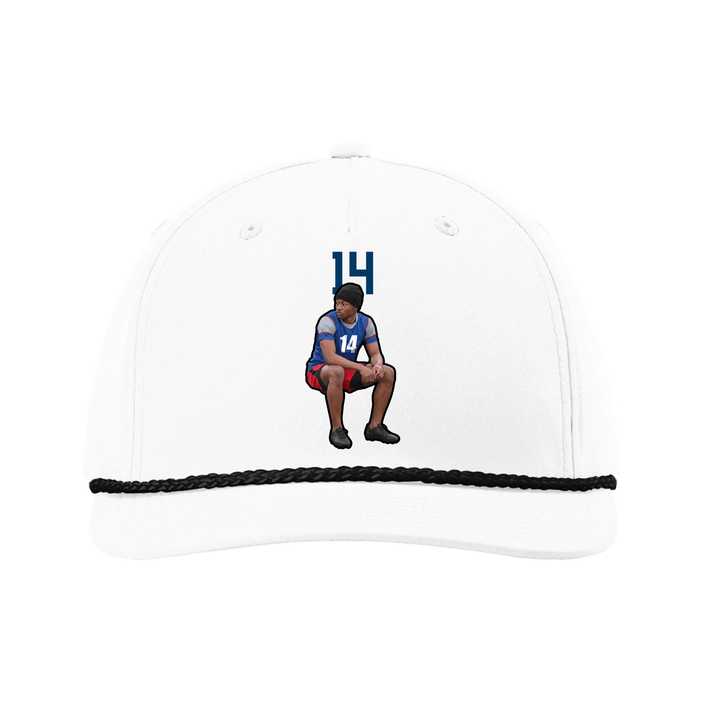 Five-Panel Classic Rope Cap — Number Top in White