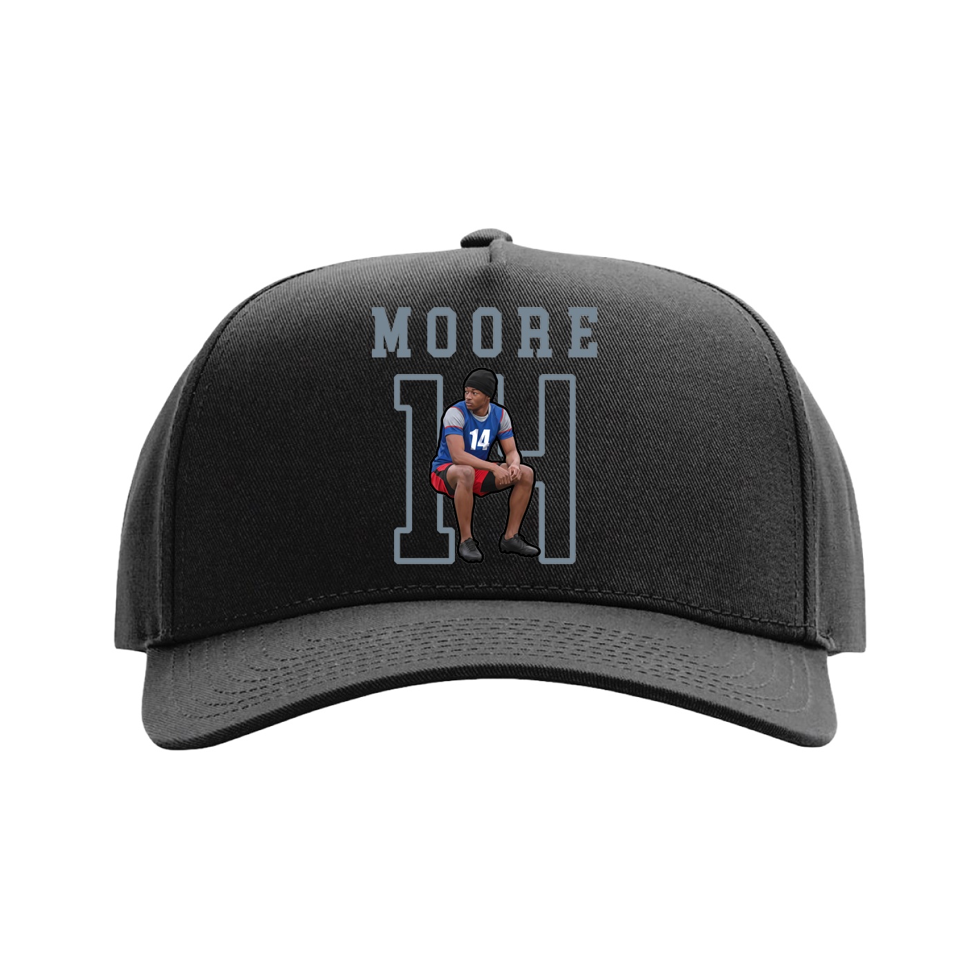 Full Fabric Five-Panel Champ Cap — Shirsey in Black