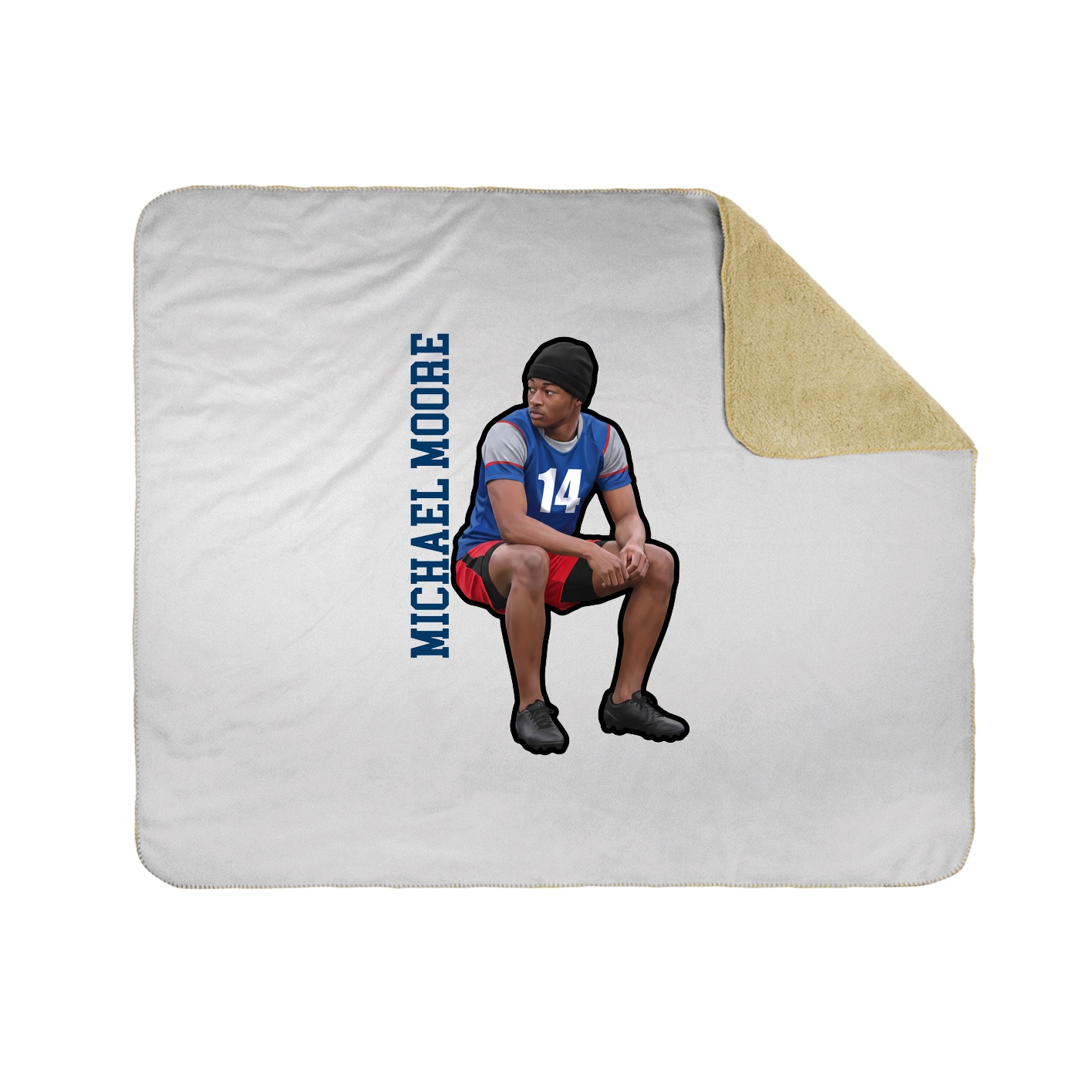Throw Blanket — Name Vertical in White
