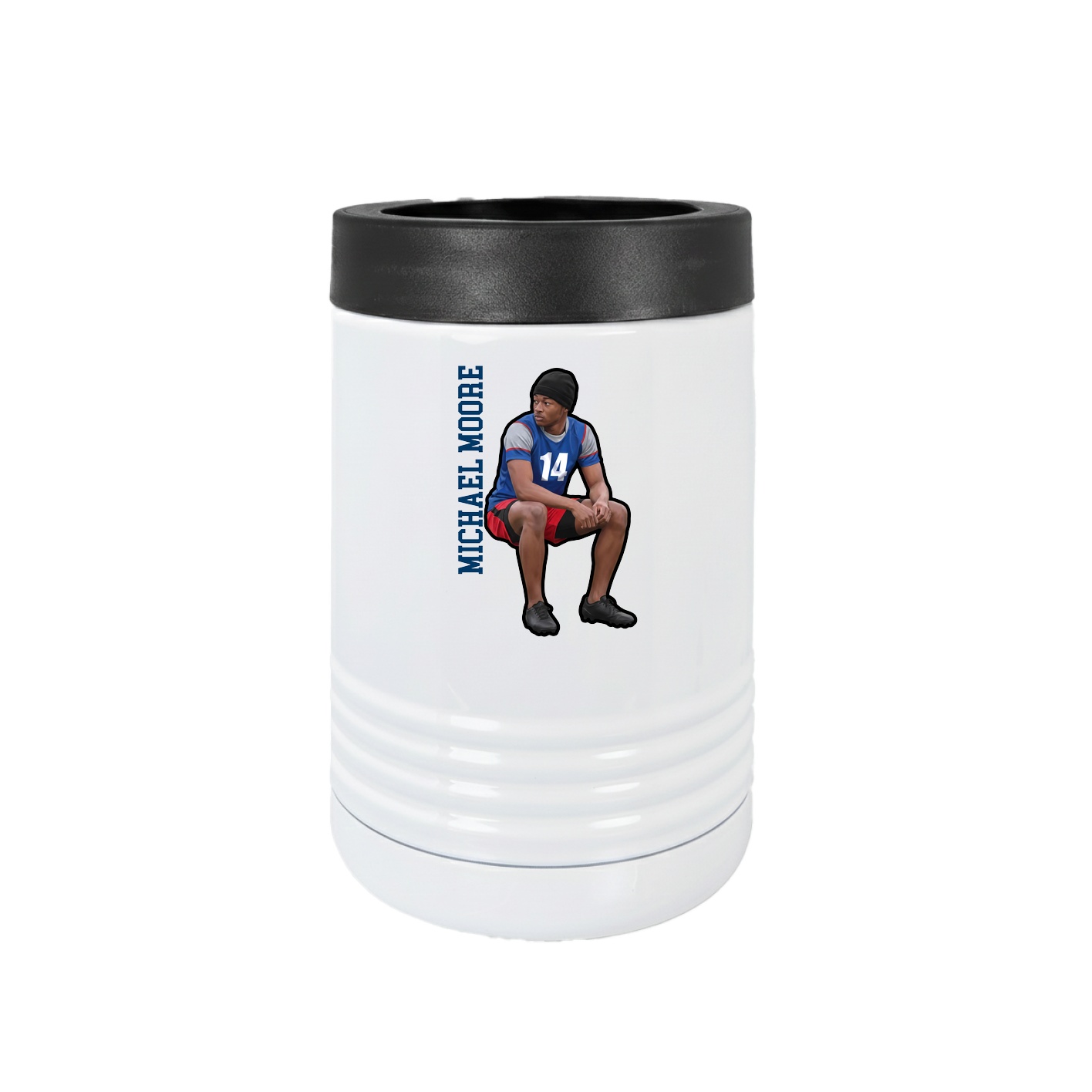 Beverage Holder — Name Vertical in White