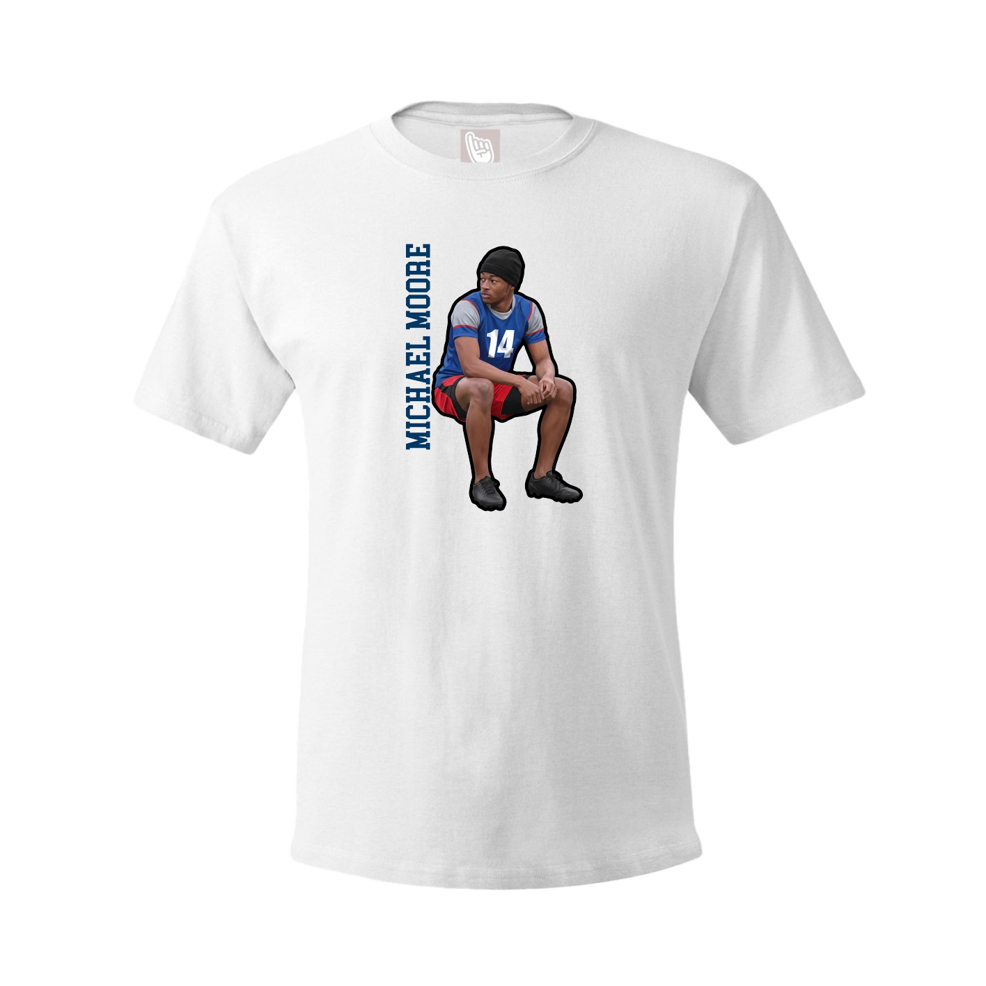 Youth Tee — Name Vertical in White