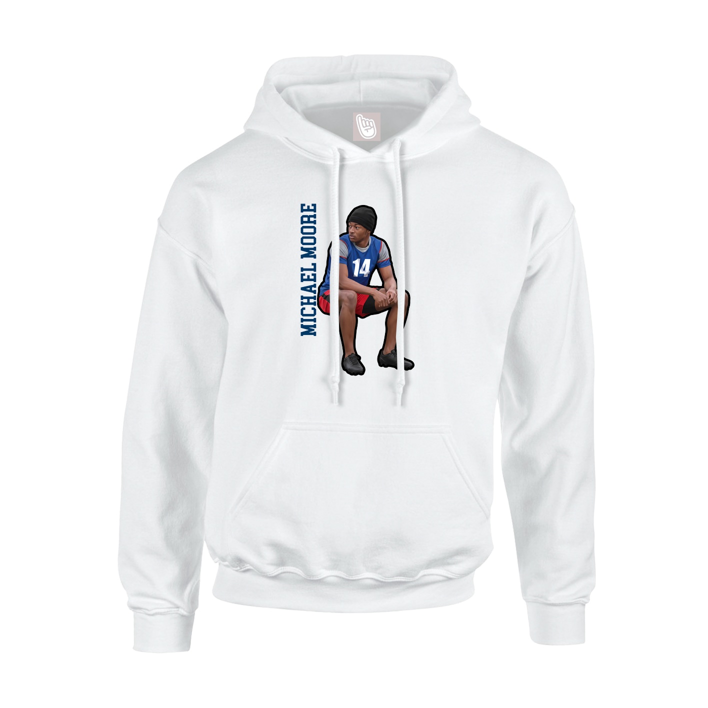 Youth Hoodie — Name Vertical in White