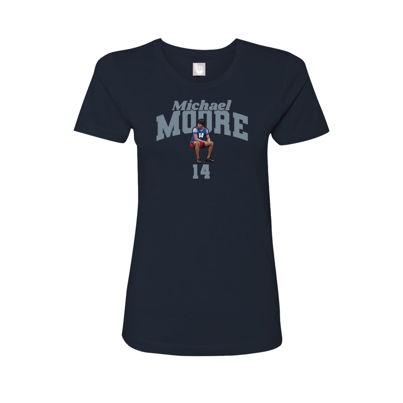 Fitted Women's Tee — Signature Arch in Navy