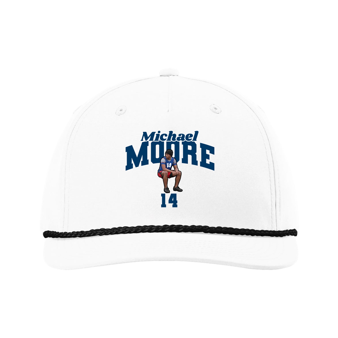 Five-Panel Classic Rope Cap — Signature Arch in White