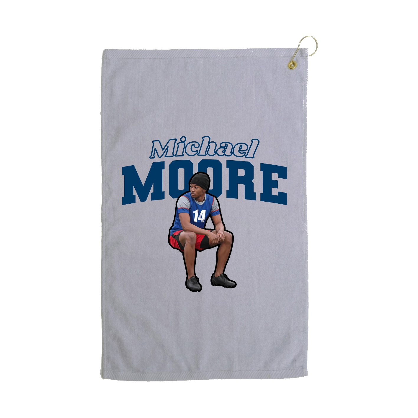 Golf Towel — Name Arch in Grey