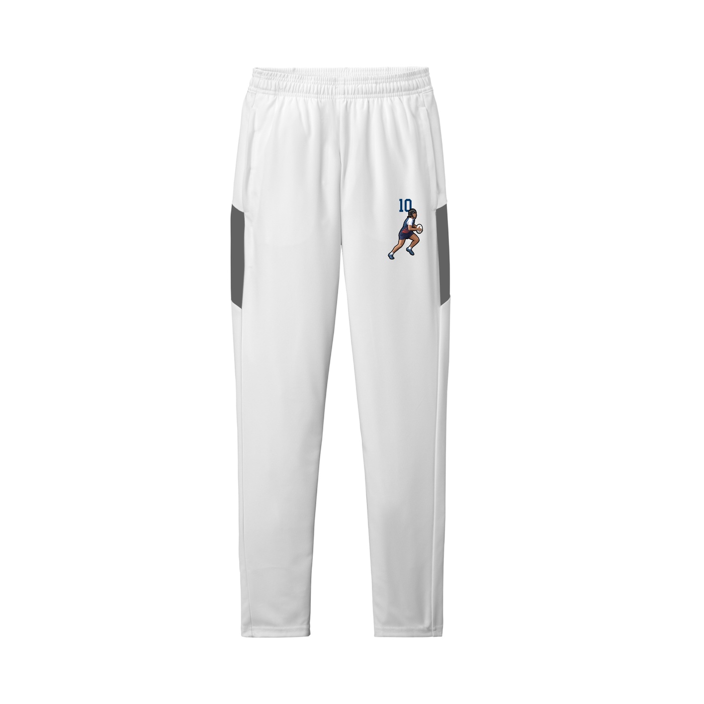 Team Travel Pant — Number Top in White/Grey