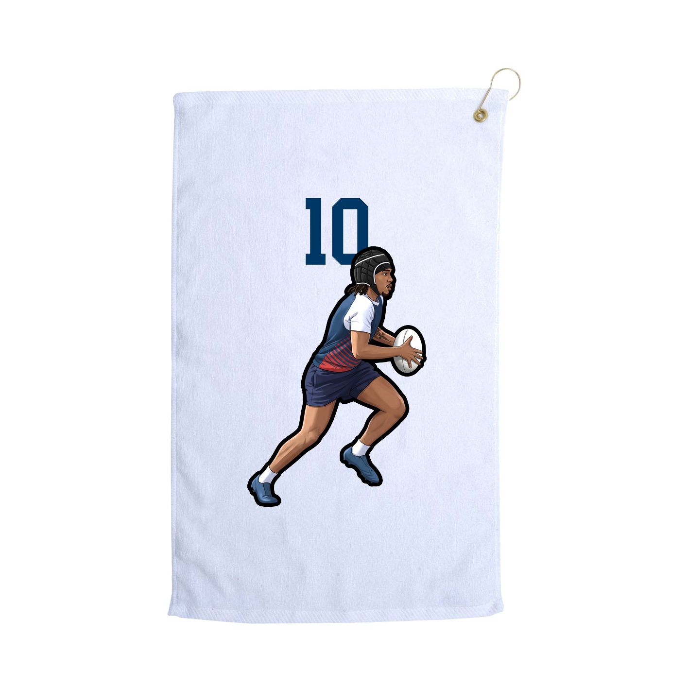 Golf Towel — Number Top in White