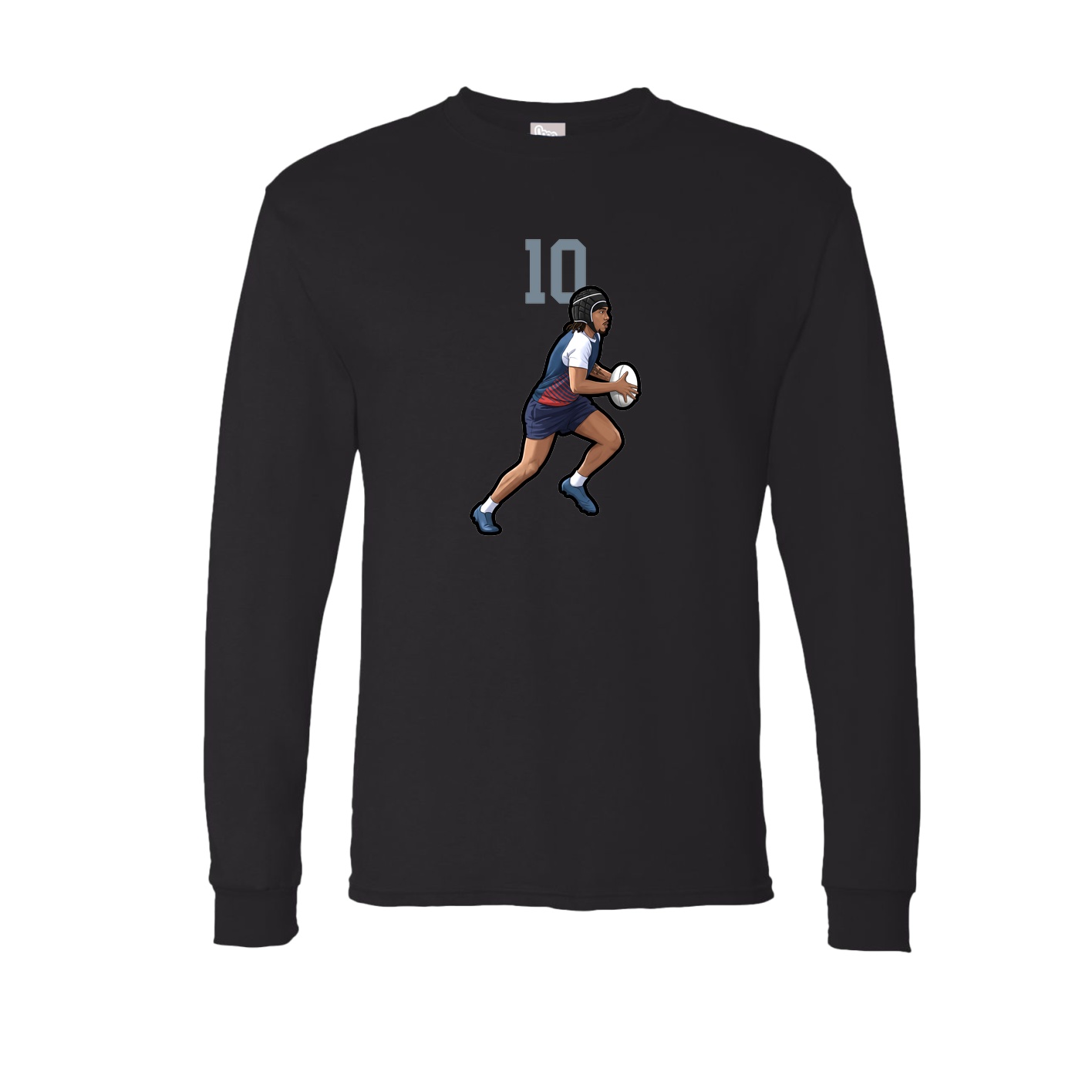 Long Sleeve Tee — Number Top in Black