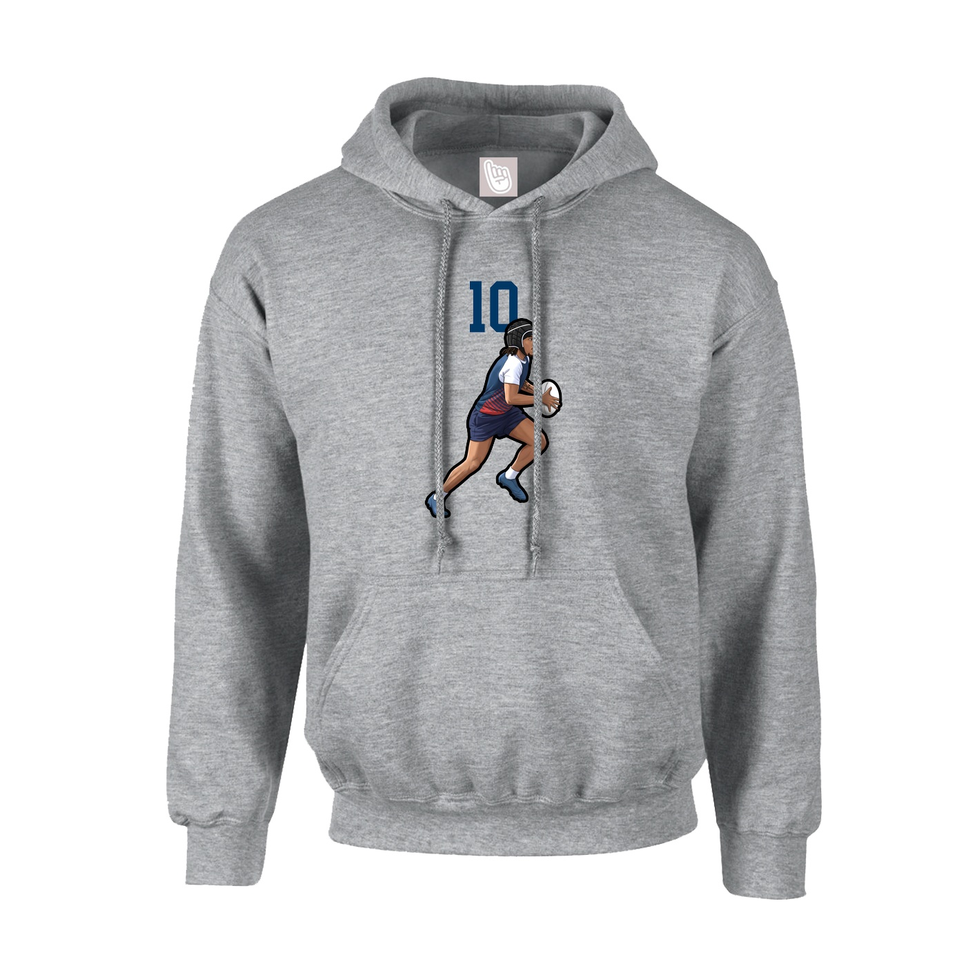 Hoodie — Number Top in Grey