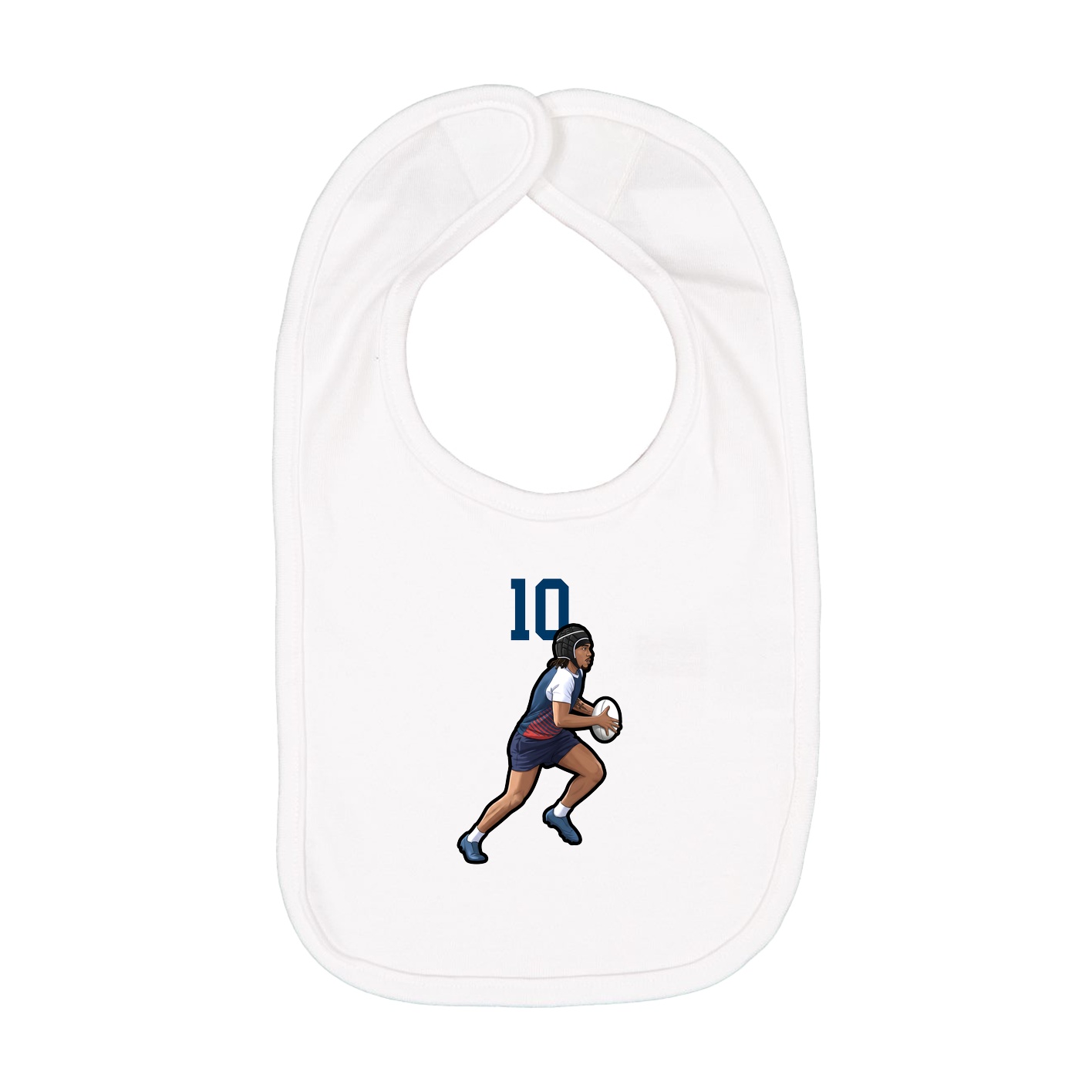Infant Bib — Number Top in White