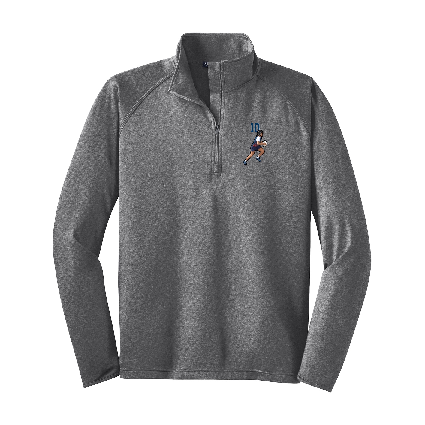Q-Zip Pullover — Number Top in Grey