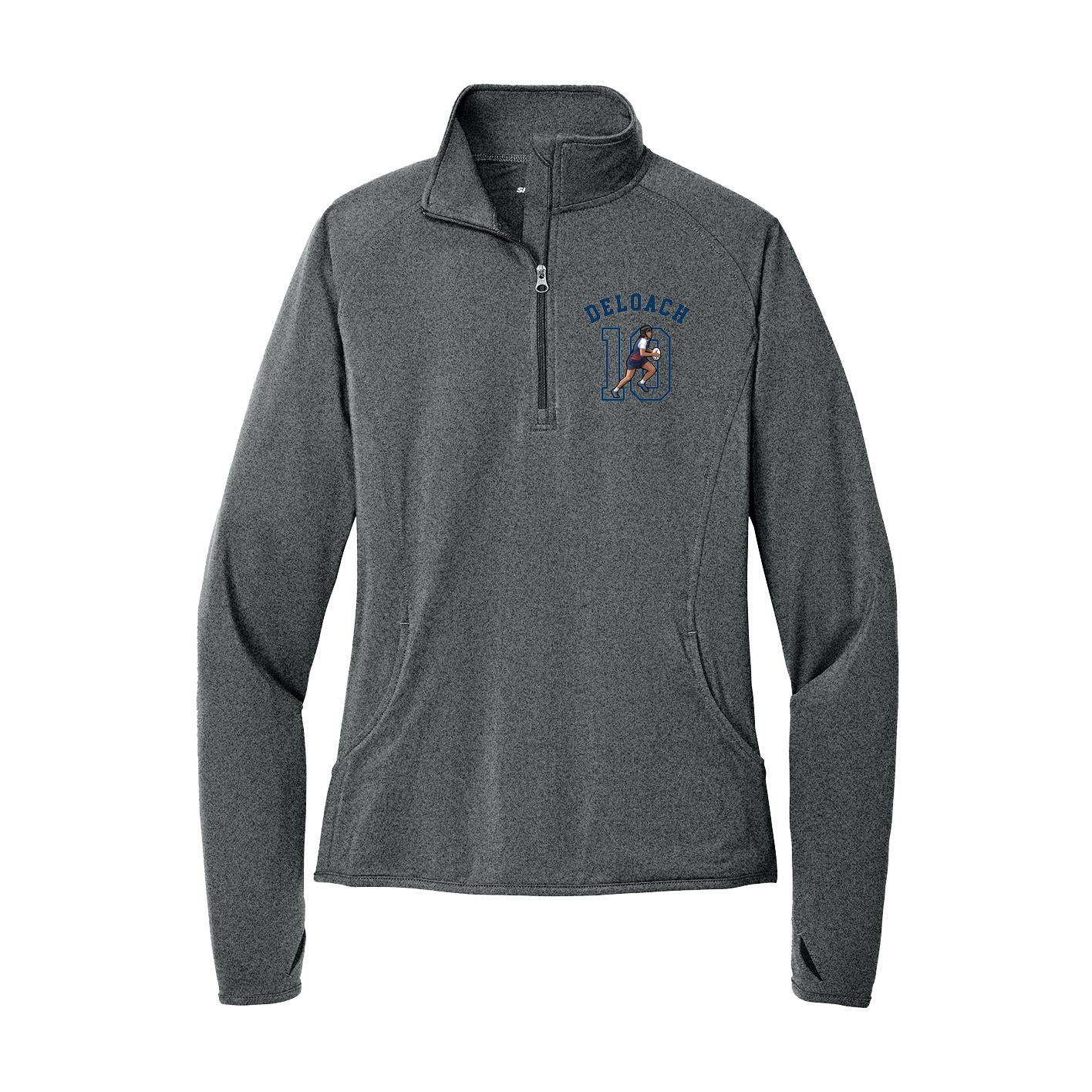 Women's Q-Zip Pullover — Shirsey Arch in Grey