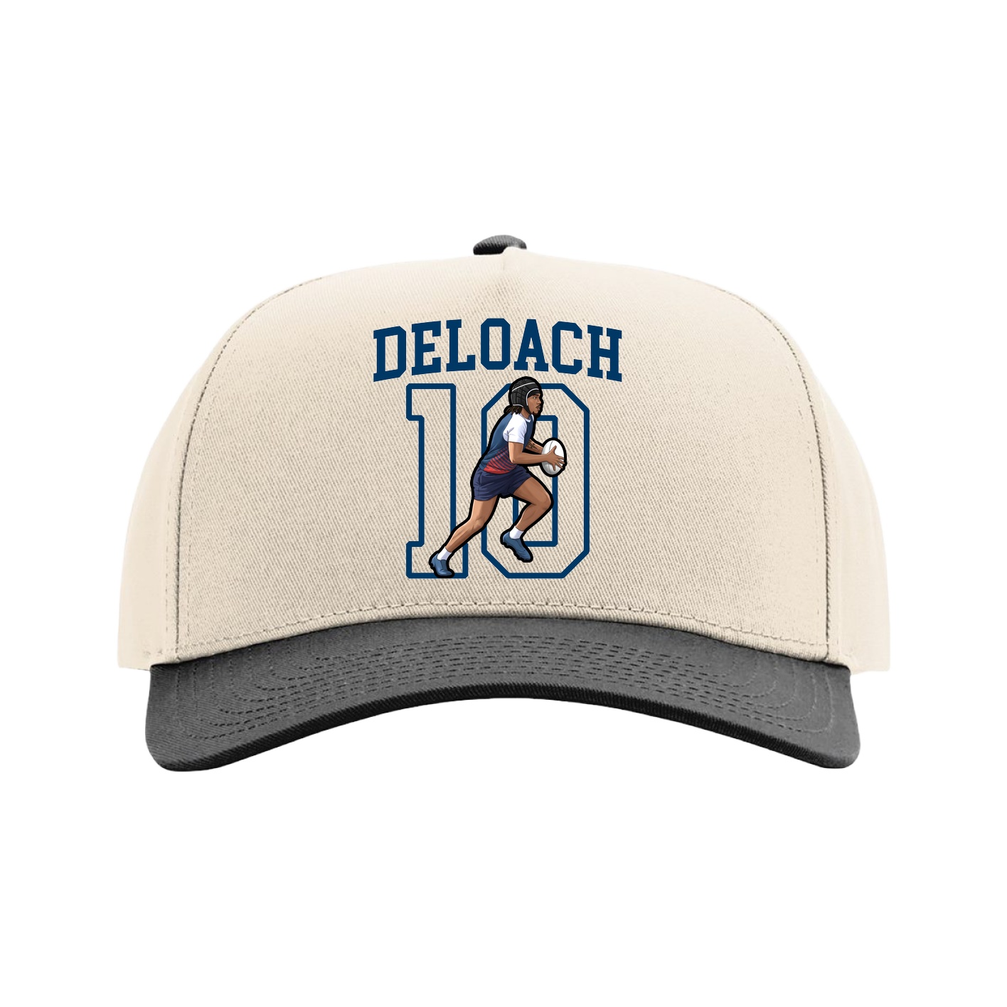 Full Fabric Five-Panel Champ Cap — Shirsey in Cream/Black