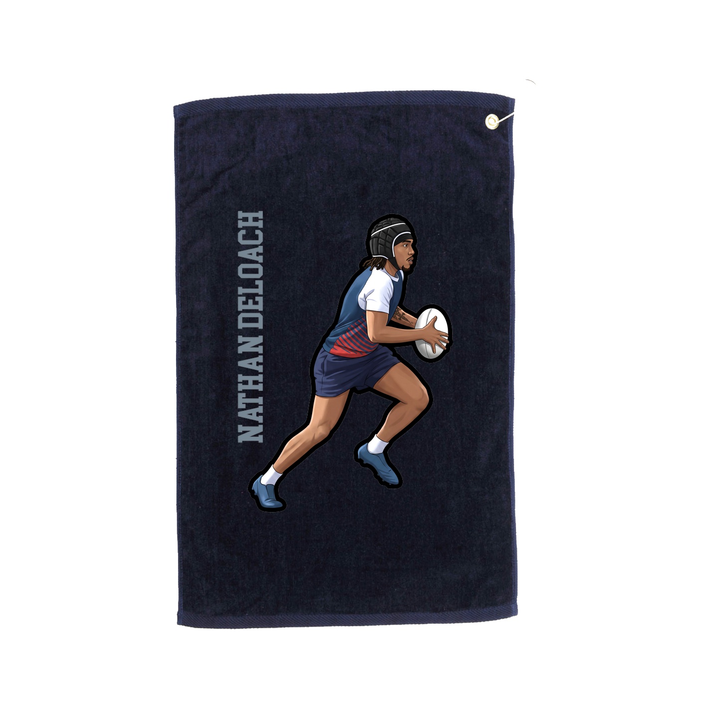 Golf Towel — Name Vertical in Navy
