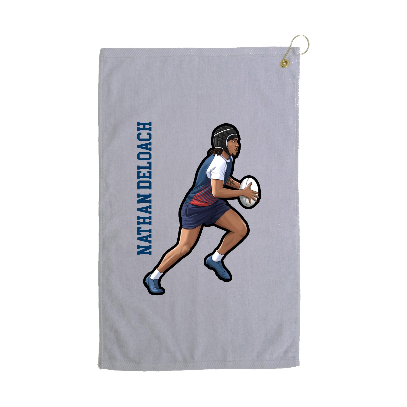 Golf Towel — Name Vertical in Grey
