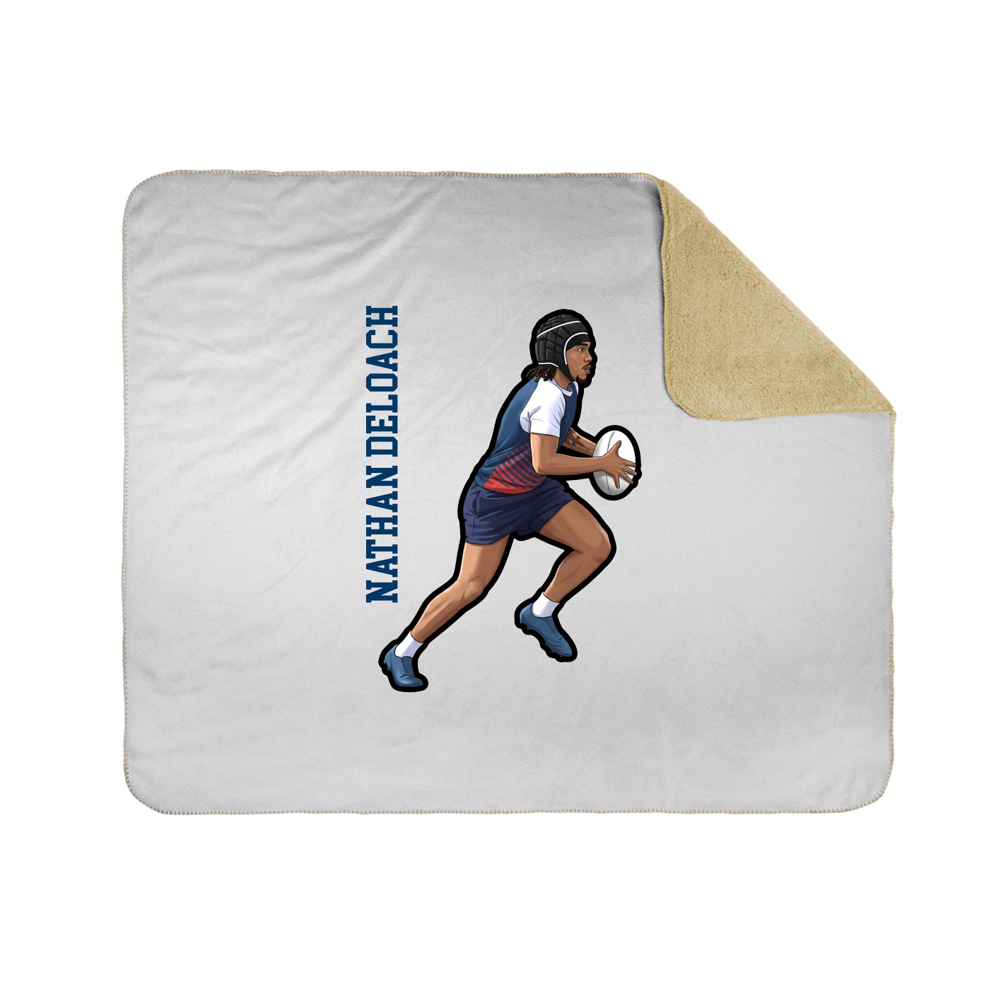 Throw Blanket — Name Vertical in White
