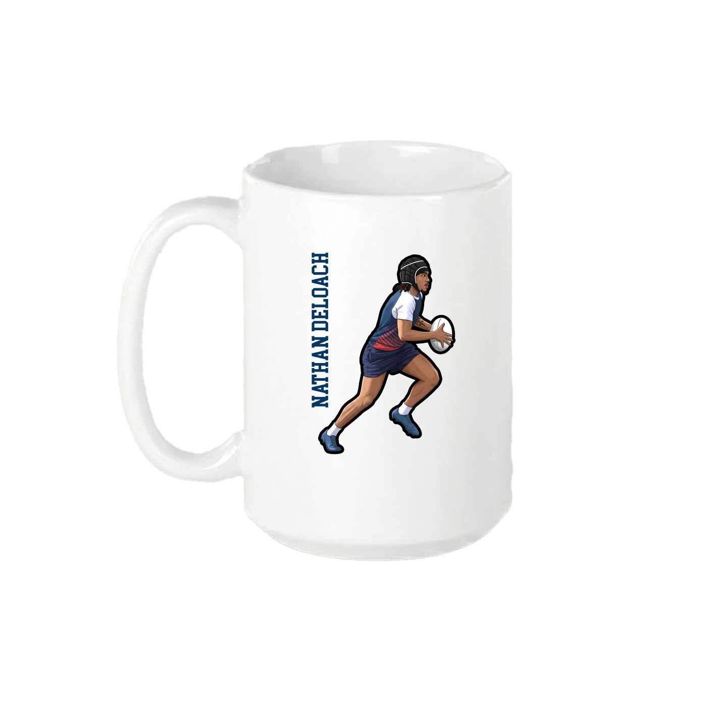 15oz Coffee Mug — Name Vertical in White