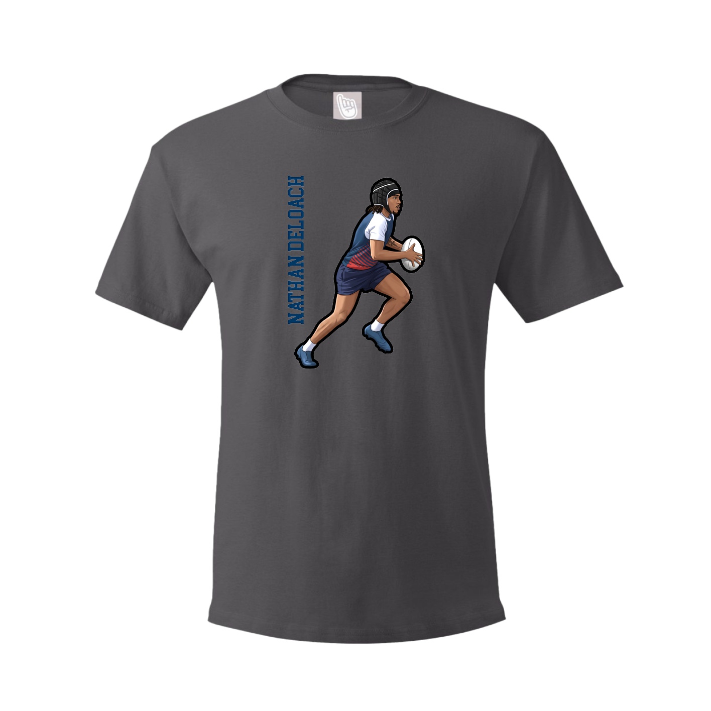 Tee — Name Vertical in Grey