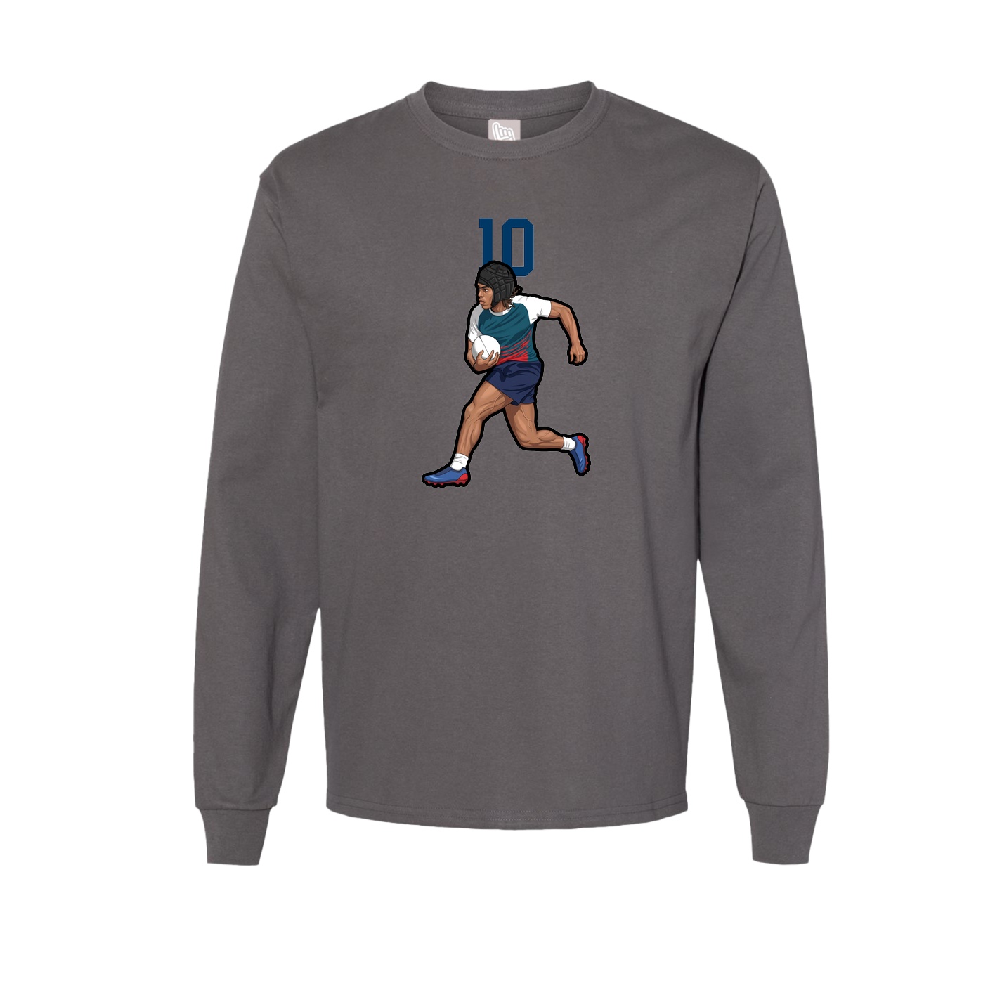 Long Sleeve Tee — Number Top in Grey